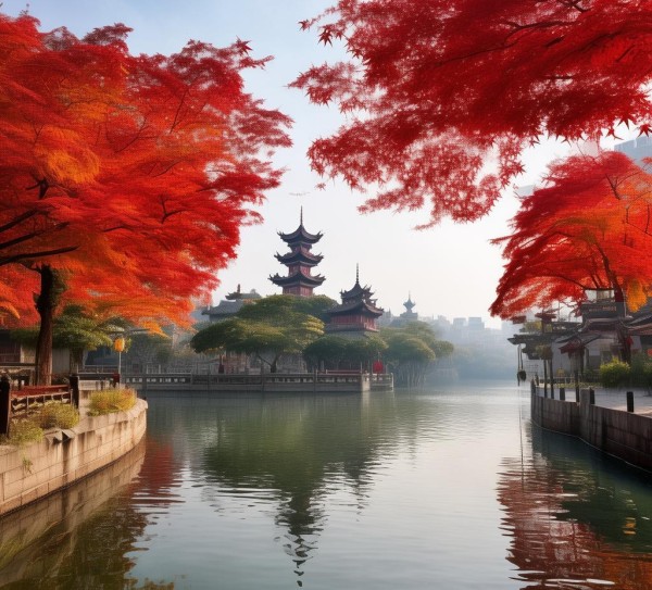 厦门白鹭洲，红叶之都